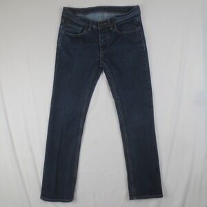 Matix Jeans Mens 30x27* Blue Dark Wash Slim Straight Low Rise Button Fly Denim